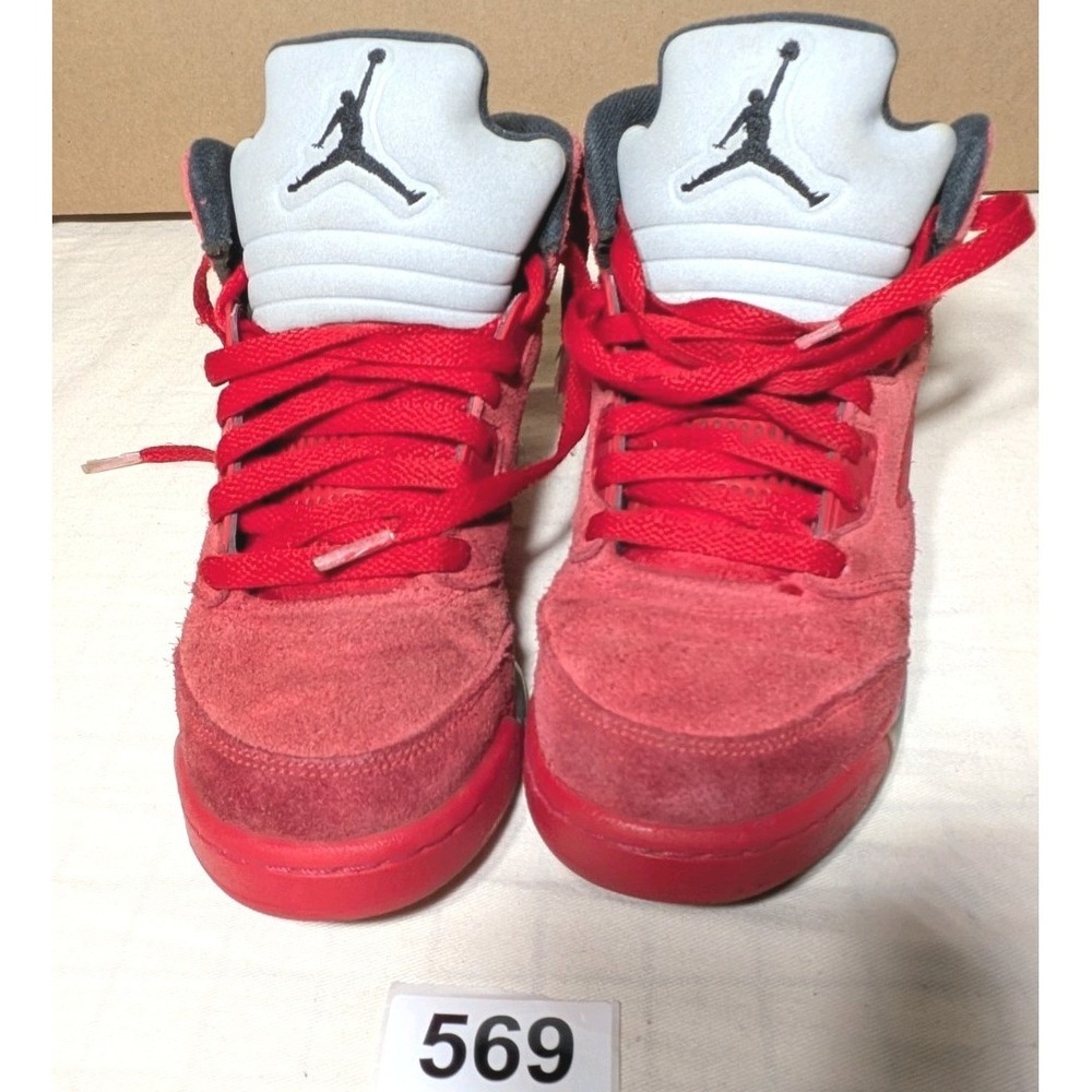 Air Jordan 5 Retro BG GS Youth 440888-602 Red Suede Shoes Sneakers Size 6Y 2017